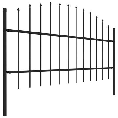 vidaXL Záhradný plot s hrotmi, oceľ (0,75-1)x1,7 m, čierny