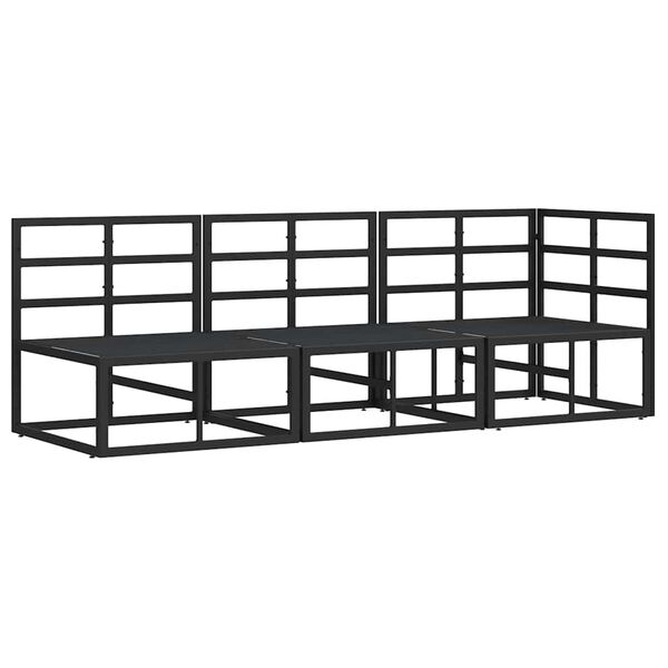 vidaXL Vonkajší nábytok s vankúšom s vankúšom Čierna Hliník