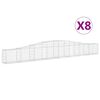 vidaXL Obl&uacute;kov&yacute; gabionov&yacute; k&ocirc;&scaron; 8 ks 400x30x40/60 cm pozinkovan&eacute; železo
