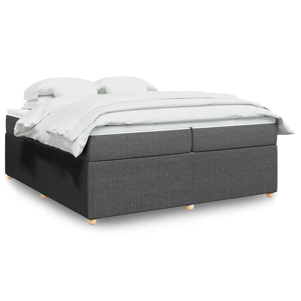 vidaXL Boxspring posteľ s matracom tmavosiv&aacute; 200x200 cm l&aacute;tka