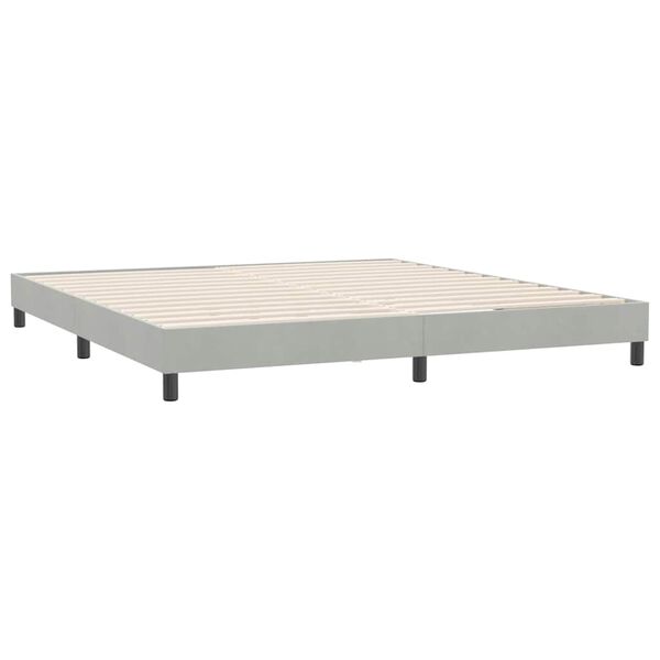vidaXL Box Spring Posteľ bez matraca Svetlosivá 180x220 cm Zamat