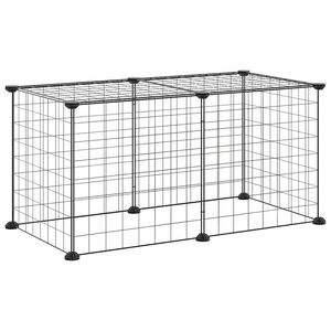 vidaXL 8-panelov&aacute; klietka pre dom&aacute;ce zvierat&aacute; čierna 70x35x35 cm oceľ