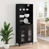 vidaXL Highboard Čierny dub 69,5 x 34 x 180 cm Kompozitn&eacute; drevo