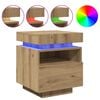 vidaXL Nočn&eacute; stol&iacute;ky s LED svetlami 2 ks dub artisan 40x39x48,5 cm