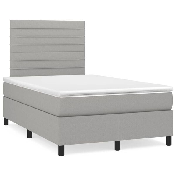 vidaXL Boxspring posteľ s matracom bledosiv&aacute; 120x190 cm l&aacute;tka