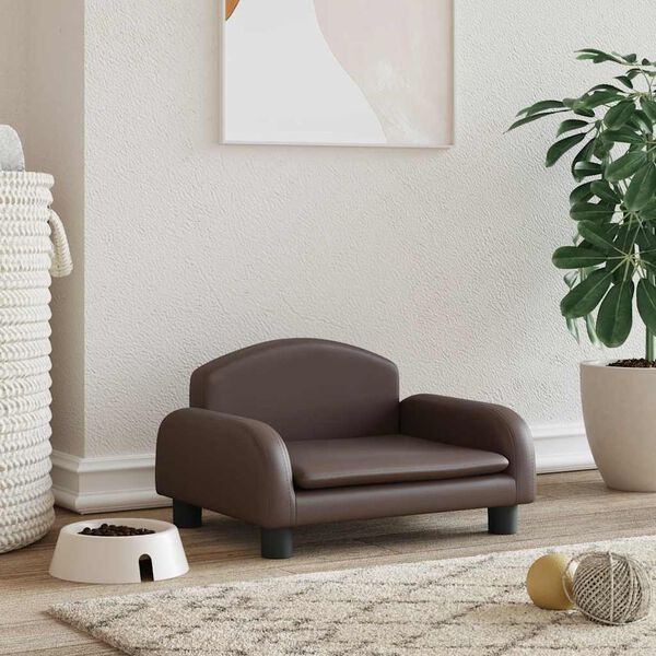 vidaXL Pelech pre psa hned&yacute; 50x40x30 cm umel&aacute; koža