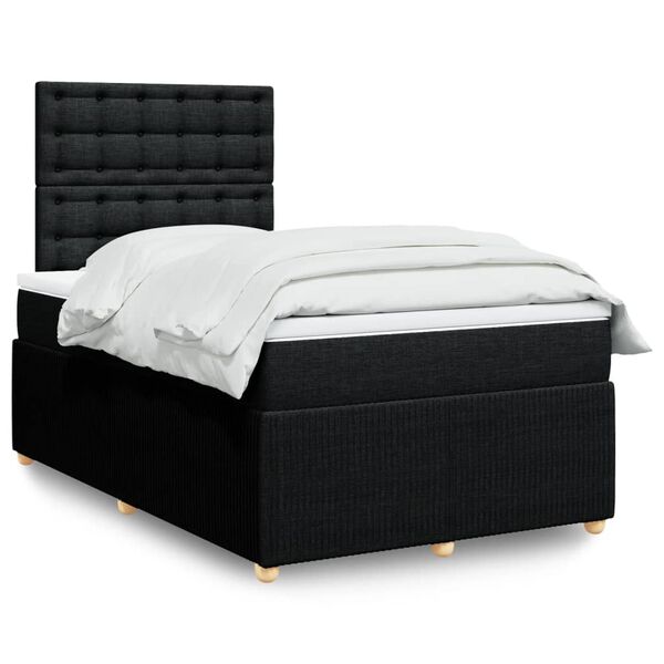 vidaXL Boxspring posteľ s matracom čierna 120x190 cm l&aacute;tka