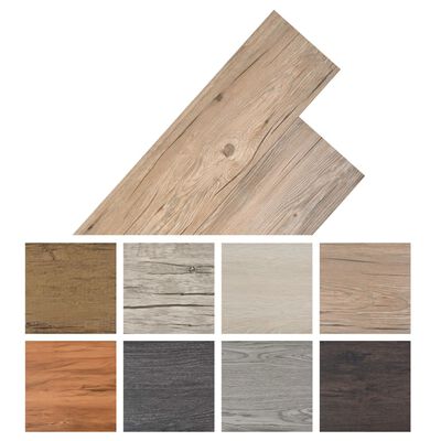 vidaXL Nesamolepiace podlahové dosky, PVC 4,46 m² 3 mm, dubovo hnedé