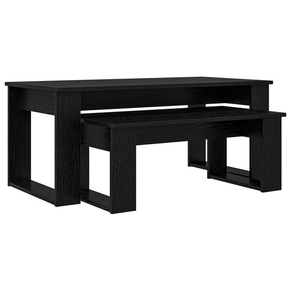 vidaXL S&uacute;prava na k&aacute;vov&yacute; stol&iacute;k 2 pcs Čierny dub Kompozitn&eacute; drevo