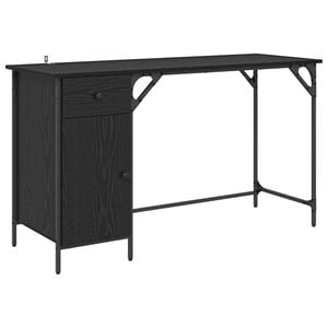 vidaXL Poč&iacute;tačov&yacute; st&ocirc;l Čierny dub 131 x 48 x 75 cm Kompozitn&eacute; drevo