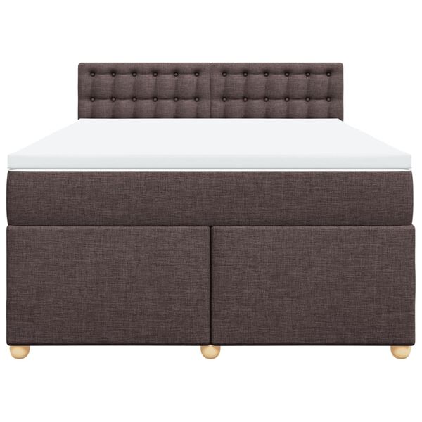 vidaXL Boxspring posteľ s matracom tmavohned&aacute; 140x190 cm l&aacute;tka