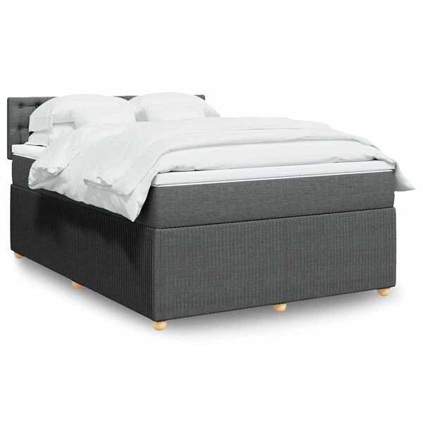 vidaXL Boxspring posteľ s matracom tmavosiv&aacute; 160x200 cm l&aacute;tka