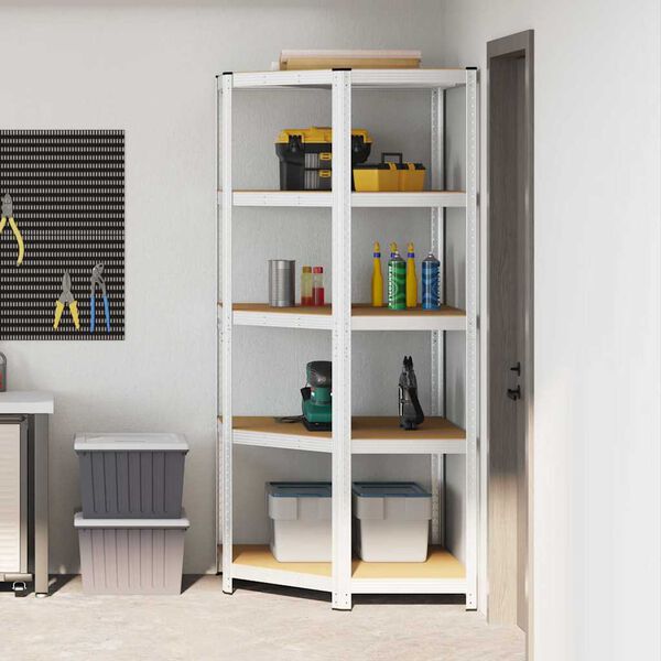 vidaXL Rohov&aacute; polica Strieborn&aacute; 90 x 90 x 198 cm Kompozitn&eacute; drevo