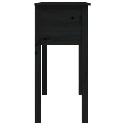 vidaXL Konzolový stolík čierny 70x35x75 cm masívne borovicové drevo