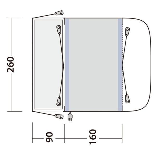 Outwell Pojazdn&aacute; mark&iacute;za pre karavan Newburg 160 air čierna a siv&aacute;