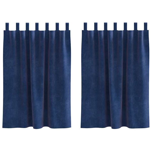 vidaXL Zatemňovacie z&aacute;vesy 2 pcs Tmavomodr&aacute; 140 x 140 cm Zamat