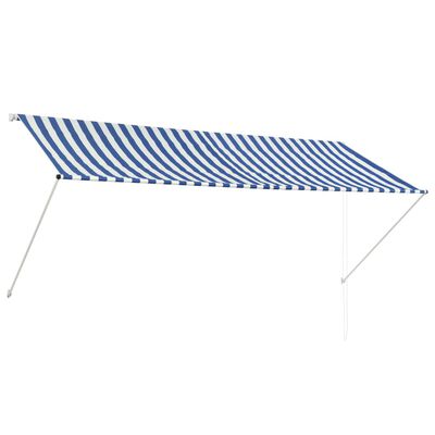 vidaXL Zaťahovacia markíza 300x150 cm modro-biela
