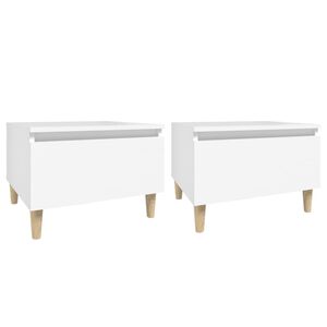 vidaXL Bočn&eacute; stol&iacute;ky 2 ks biely 50x46x35 cm spracovan&eacute; drevo