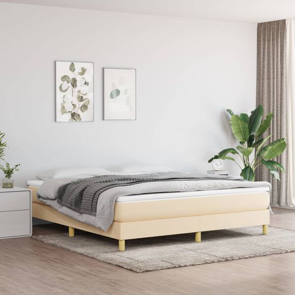 vidaXL Posteľn&yacute; r&aacute;m s boxspringomkr&eacute;mov&aacute; 160x200 cm l&aacute;tka