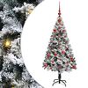 vidaXL Umel&yacute; vianočn&yacute; stromček Biela 120 cm PVC a Oceľ a Plast