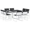 vidaXL 9-dielna záhradná jedálenská súprava s vankúšmi biela textilén