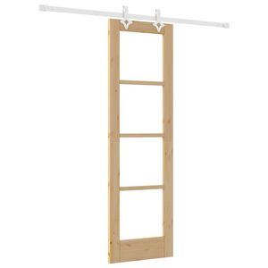 vidaXL Posuvn&eacute; dvere 61 x 198,5 cm Mas&iacute;vne borovicov&eacute; drevo a sklo