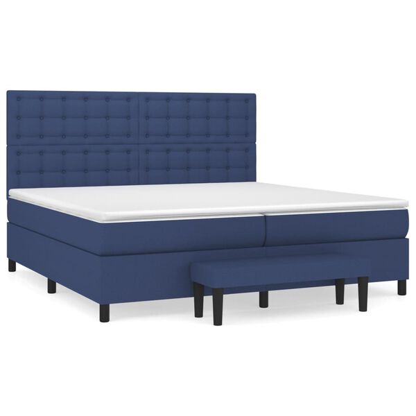 vidaXL Boxspring posteľ s matracom modr&aacute; 200x200 cm l&aacute;tka