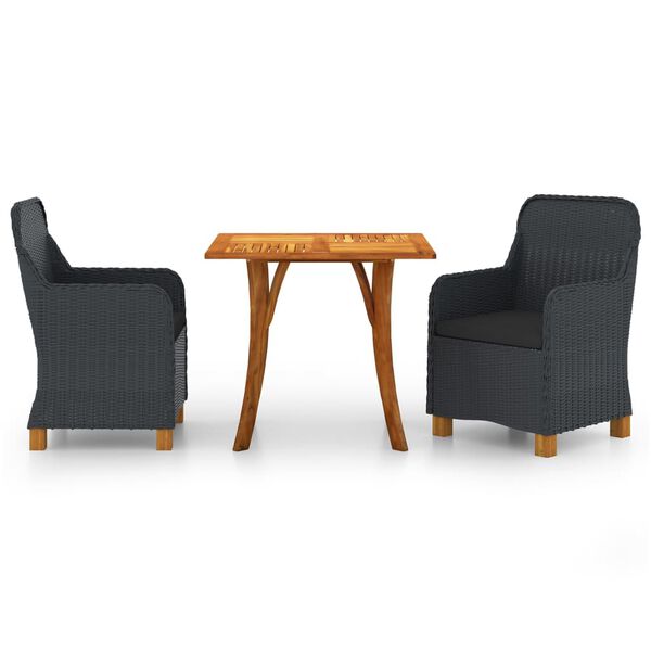 vidaXL 3-dielna z&aacute;hradn&aacute; jed&aacute;lensk&aacute; s&uacute;prava tmavosiv&aacute;