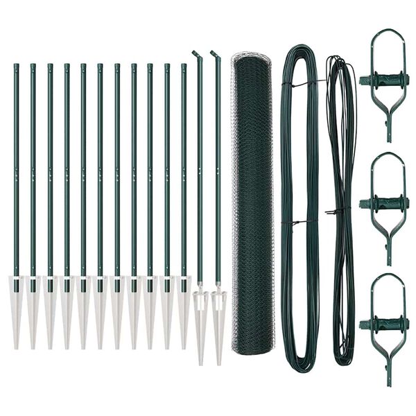 vidaXL Stĺp na plot. Zelen&aacute; 25 x 1 m (25 mm sieť) Oceľ