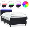 vidaXL Box Spring Posteľ s matracom a LED Čierna 100x220 cm Zamat