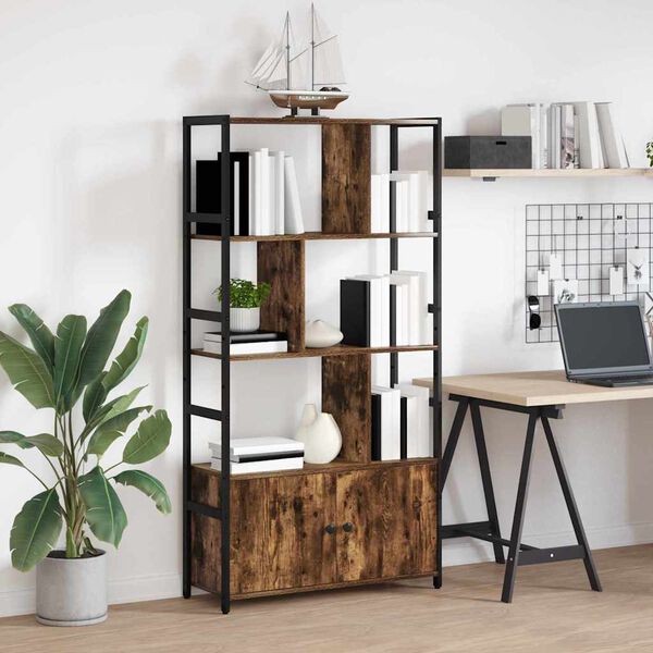 vidaXL Reg&aacute;l na knihy Dymov&aacute; dub 80 x 30 x 155,5 cm Kompozitn&eacute; drevo