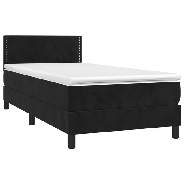 vidaXL Posteľn&yacute; r&aacute;m boxspring s matracom čierny 90x190 cm zamat