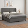 vidaXL Boxspring posteľ s matracom siv&aacute; 160x200 cm umel&aacute; koža