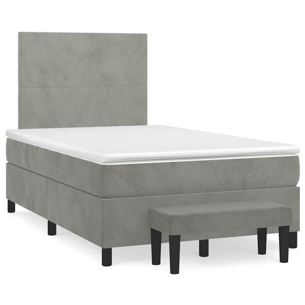 vidaXL Boxspring posteľ s matracom bledosiv&aacute; 120x190 cm zamat
