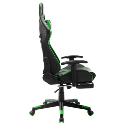 vidaXL Herná stolička s opierkou na nohy čierno-zelená umelá koža