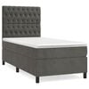 vidaXL Posteľn&yacute; r&aacute;m boxspring s matracom tmavosiv&yacute; 90x200 cm zamat
