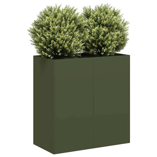VidaXL kvetin&aacute;č Olive Green 80x40x80 cm Oceľ valcovan&aacute; za studena