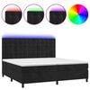 vidaXL Posteľ boxsping s matracom a LED čierna 200x200 cm zamat
