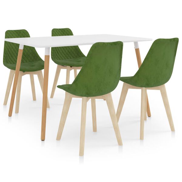 vidaXL 5-dielna jedálenská súprava bledozelená