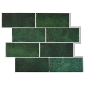 vidaXL Subway dlažba 50 pcs Tmavozelen&aacute; 29 x 21 cm Polyuret&aacute;n a PET