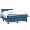 vidaXL Posteľn&yacute; r&aacute;m boxsping s matracom tmavomodr&yacute; 120x210 cm zamat