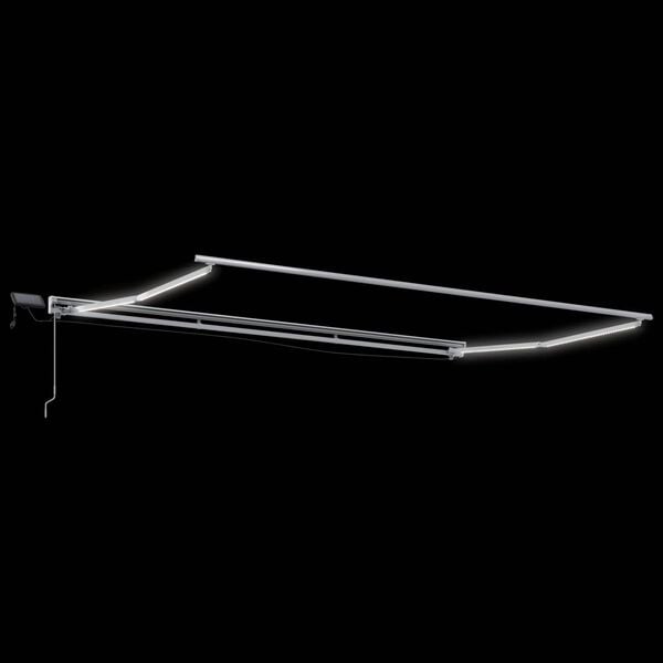 vidaXL Ručn&yacute; r&aacute;m mark&iacute;zy s LED Biely 4 x 2 m Polyester s PU povrchom