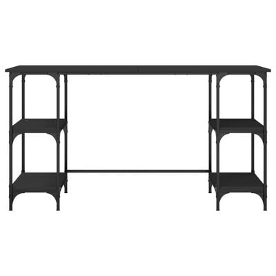 vidaXL Stôl čierny 140x50x75 cm kov a kompozitné drevo