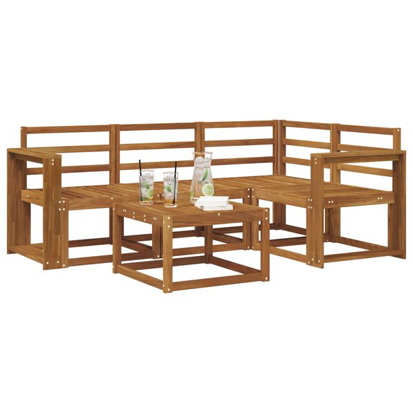 vidaXL Z&aacute;hradn&aacute; s&uacute;prava gaučov 5 pcs Pr&iacute;rodn&aacute; Pevn&eacute; ak&aacute;ciov&eacute; drevo