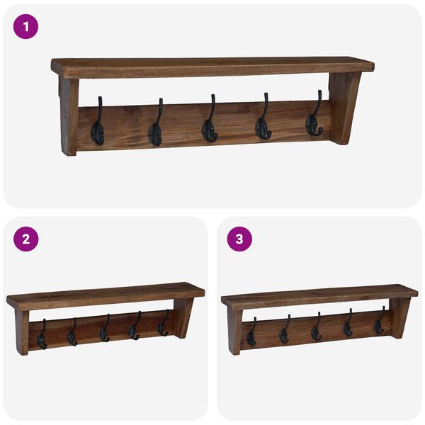 vidaXL Ve&scaron;iak Hned&aacute; 50 x 10 x 14 cm Mas&iacute;vne mahag&oacute;nov&eacute; drevo