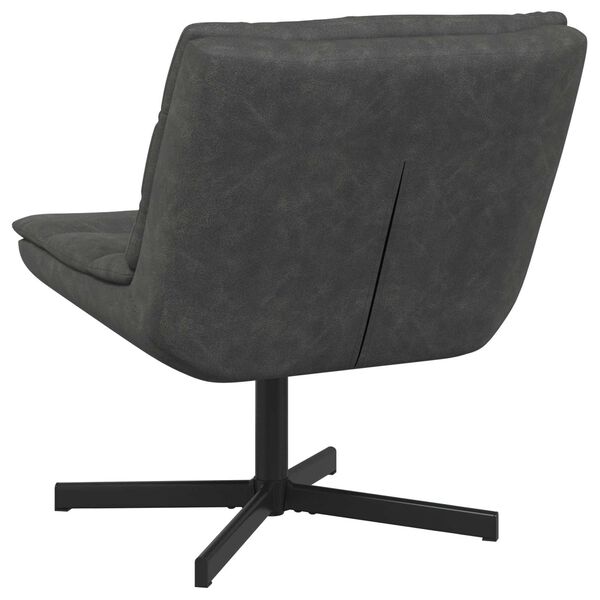 vidaXL Otočn&aacute; stolička Čierna 63 x 75 x 76 cm Antik PU