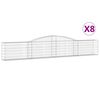 vidaXL Obl&uacute;kov&yacute; gabionov&yacute; k&ocirc;&scaron; 8 ks 400x30x60/80 cm pozinkovan&eacute; železo
