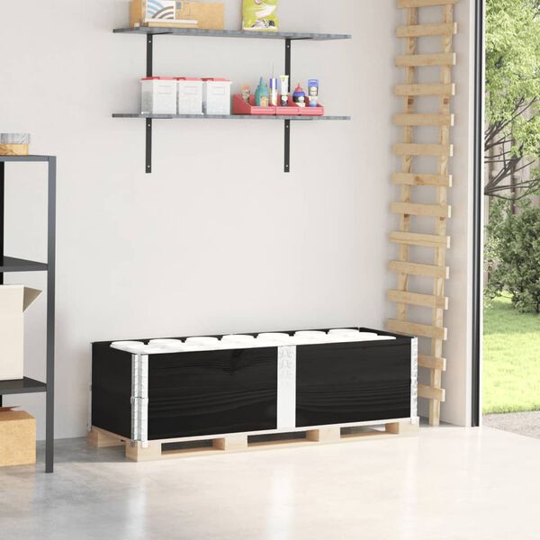 vidaXL Paletov&eacute; ohr&aacute;dky 2 ks čierne 150x50 cm borovicov&yacute; mas&iacute;v