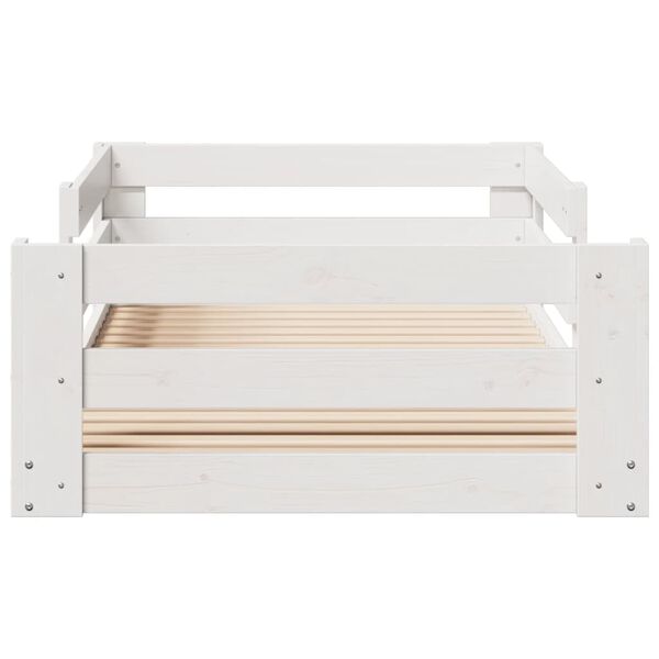 VidaXL Rám bez matraca biela 80x160 cm masívna borovica