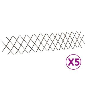 vidaXL Mriežkov&eacute; ploty z vŕbov&eacute;ho pr&uacute;tia 5 ks 180x30 cm